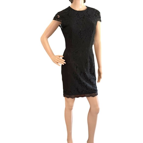 Black Lace Open Back Dress About Us Size S Womens Elegant Formal Partywear - Picture 6 of 9